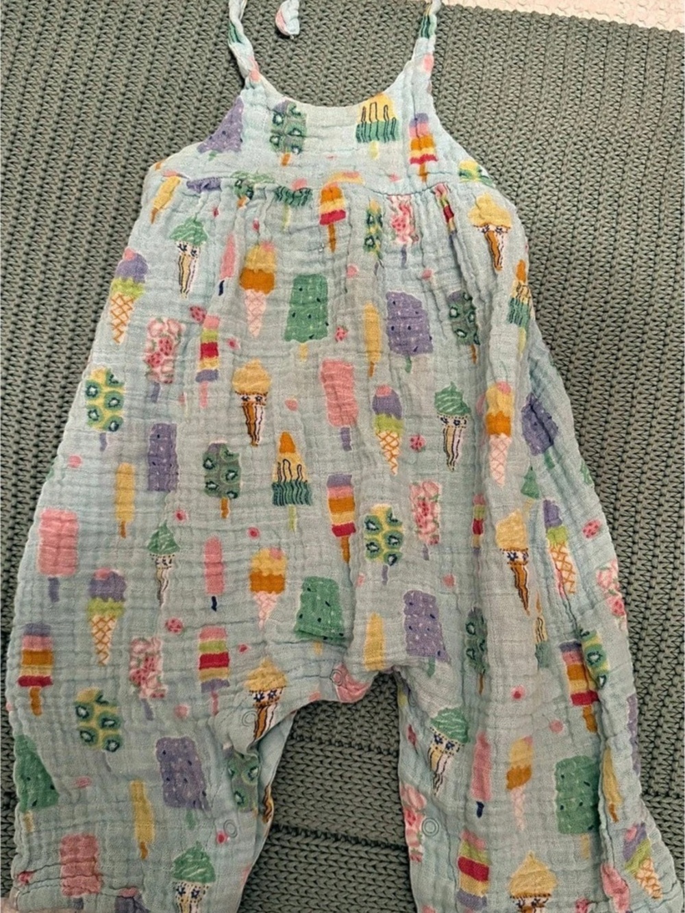 Angel Dear Ice Pop Print Tie Back Muslin Romper 12-18M